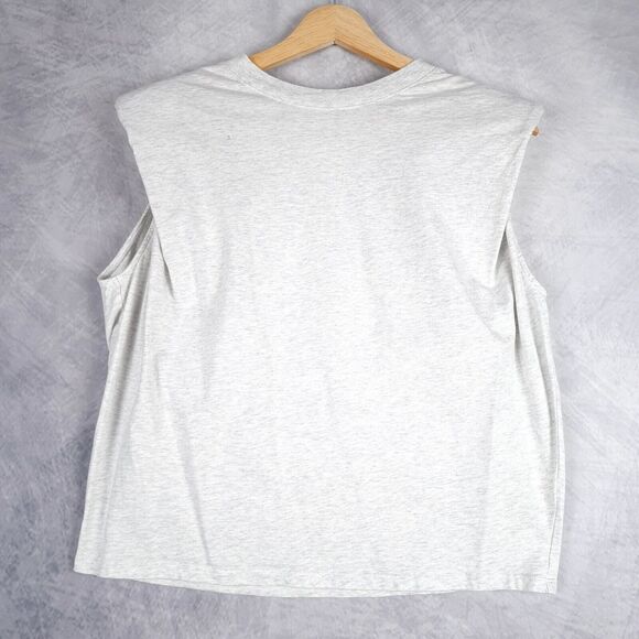 Aritzia Babaton Shoulder Pad Tank Top Womens Small Heathered Gray Sleeveless Tee - Picture 2 of 16
